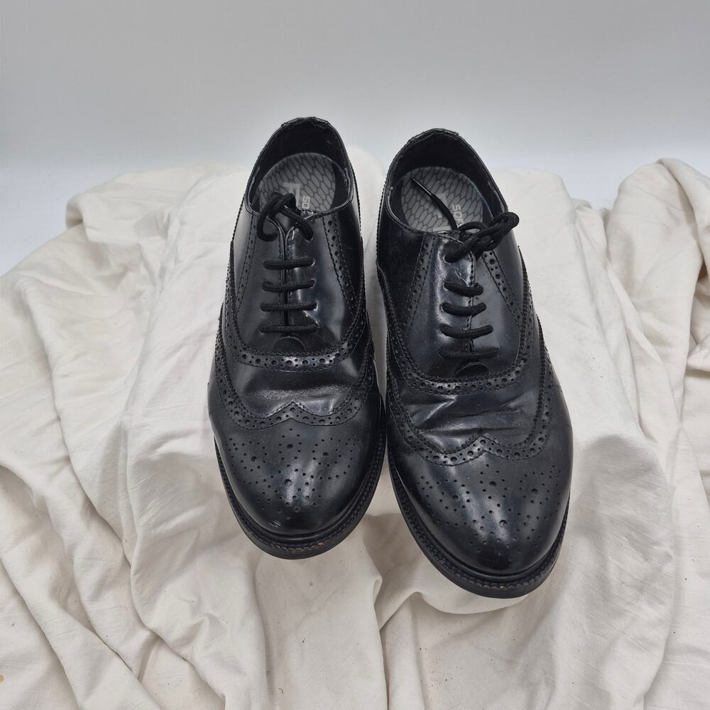 DEER STAGS Wingtips Mens Black Leather Dress Shoes 'Banker' Loafers Size 7.5